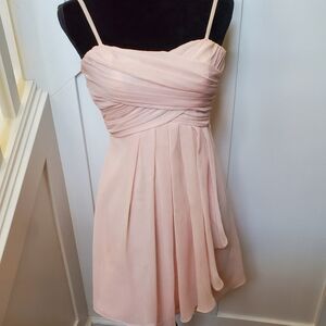 Petal Pink Flowy Chiffon Pleated Jr Bridesmaid's Dress JB9012